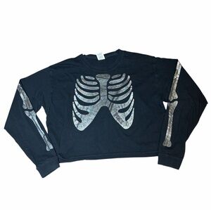 PINK Victoria's Secret Black Graphic Cropped Sweatshirt